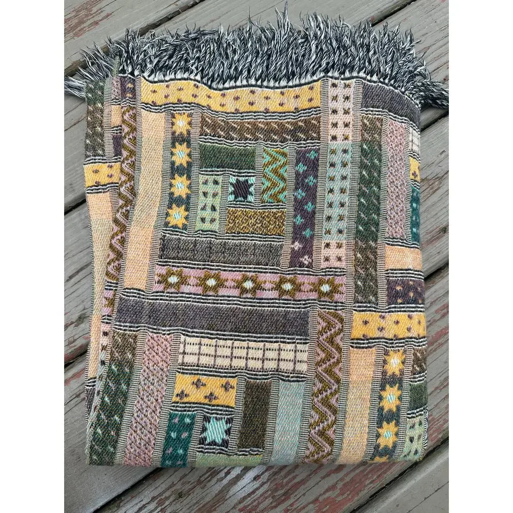 LaneRossi Samarkanda throw Blanket made in Italy Mcm knit geometric colorful art